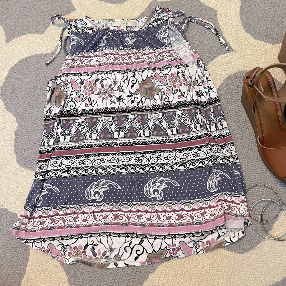 Loft tie tank top